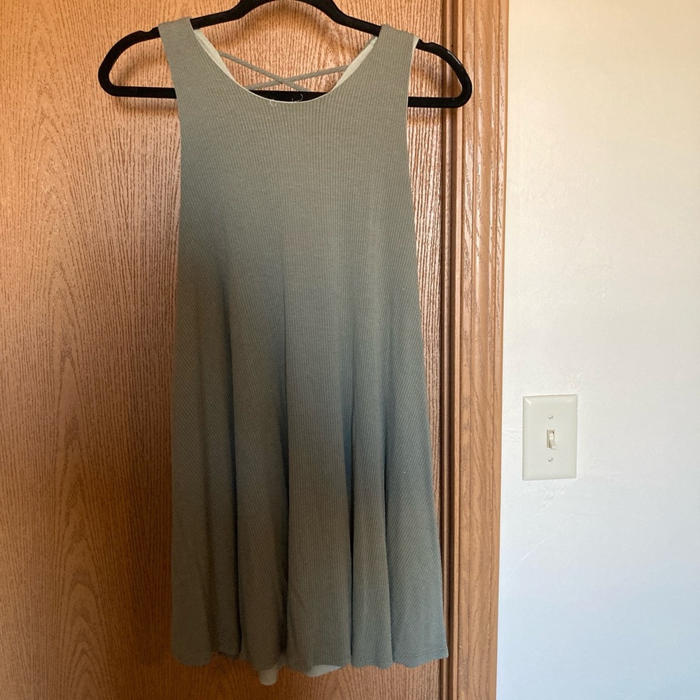Alya Sage Green Sleeveless Mini Dress